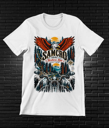 Camiseta Sons of Anarchy – BAMOR – Diseño BAREN – Blanco