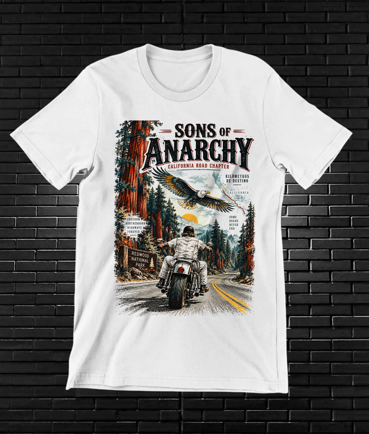 Camiseta Sons of Anarchy – BAMOR – Diseño CAVOX – Blanco