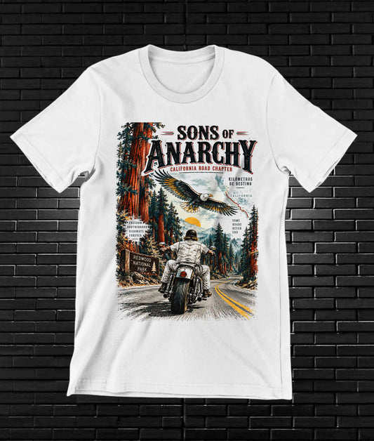 Camiseta Sons of Anarchy – BAMOR – Diseño CAVOX – Blanco