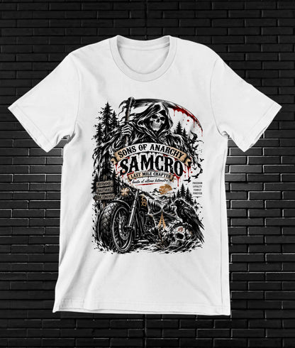 Camiseta Sons of Anarchy – CAMINE – Diseño BANIX – Blanco