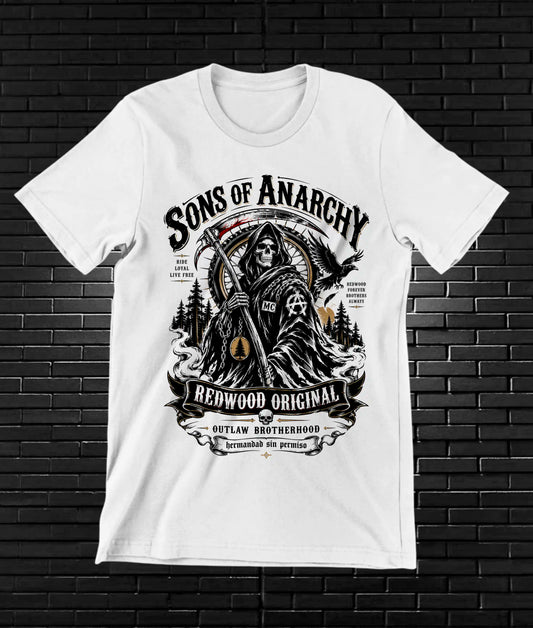Camiseta Sons of Anarchy – CAMINE – Diseño CAVOX – Blanco
