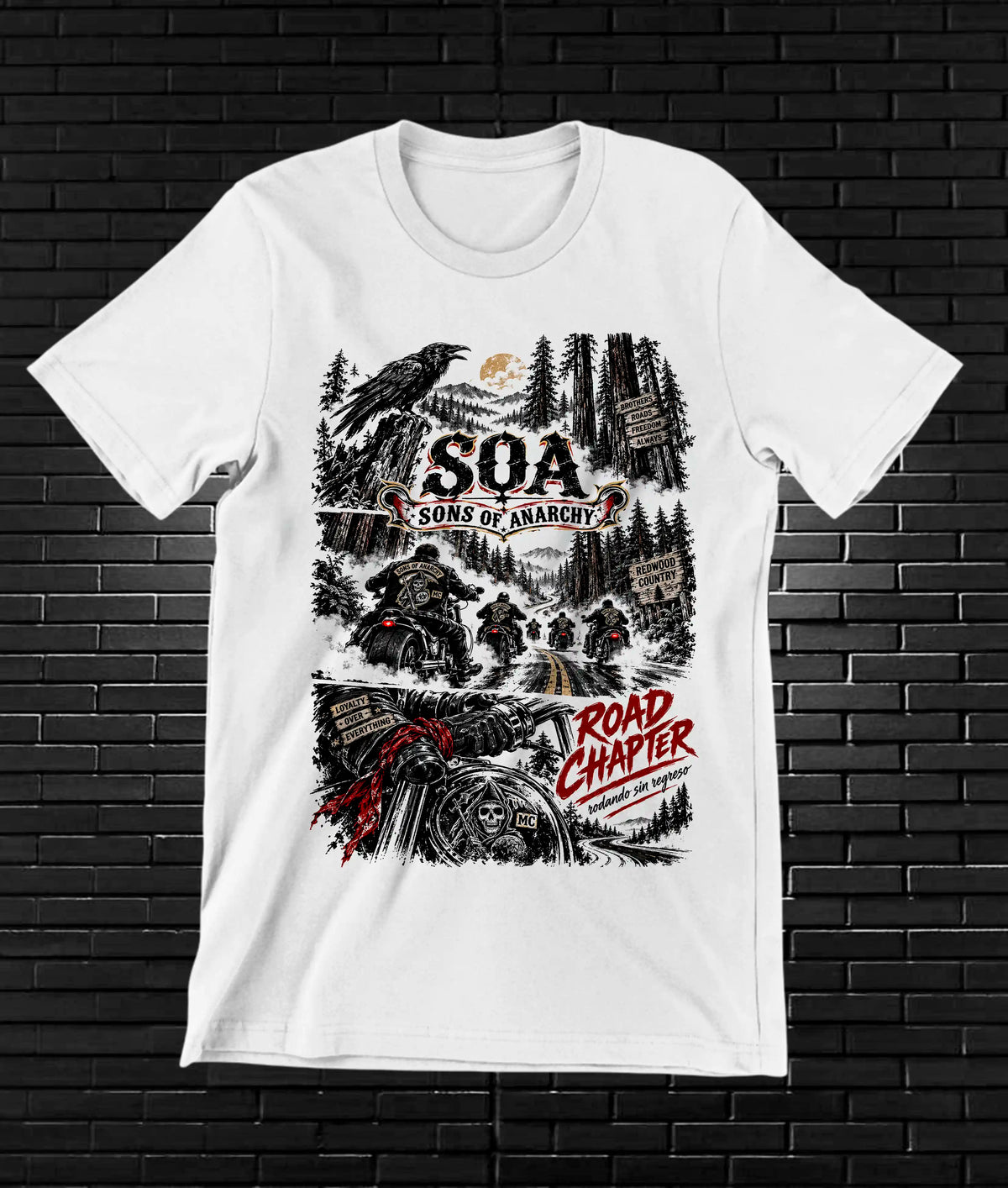 Camiseta Sons of Anarchy – CAMINE – Diseño NIVRA – Blanco