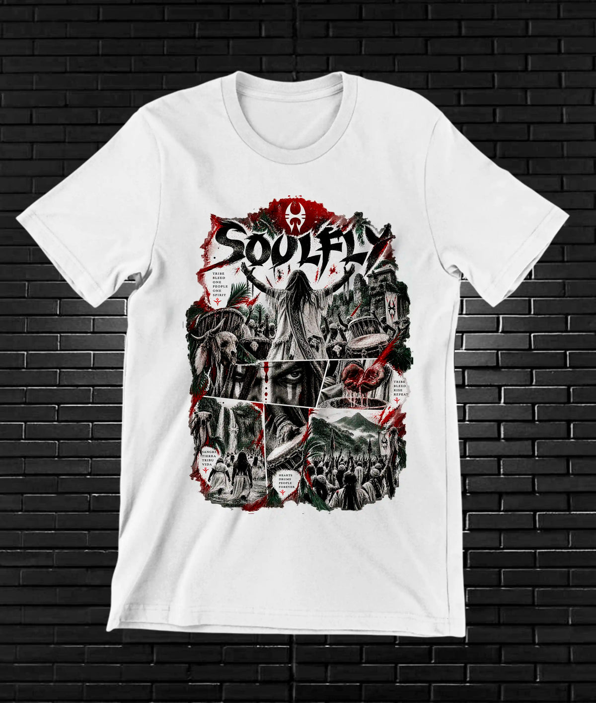 Camiseta Soulfly – BAMOR – Diseño BANIX – Blanco