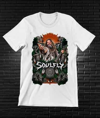 Camiseta Soulfly – CAMINE – Diseño BANIX – Blanco