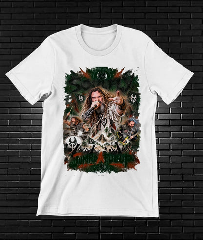Camiseta Soulfly – CAMINE – Diseño MERON – Blanco