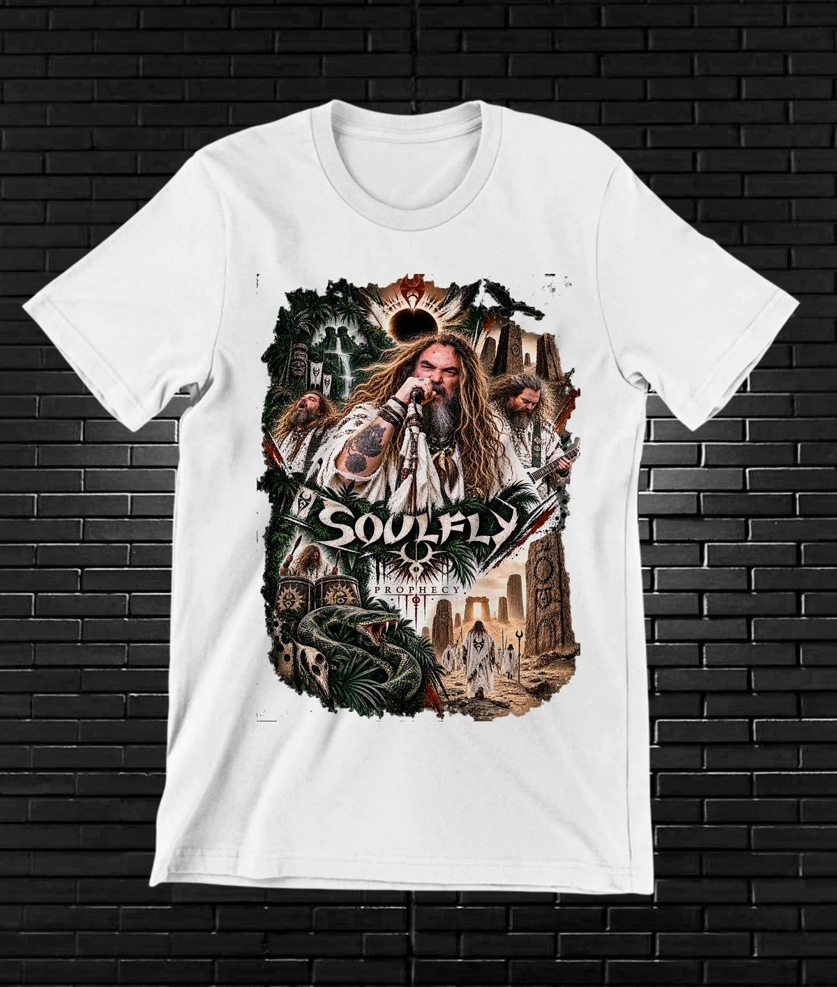 Camiseta Soulfly – CAMINE – Diseño NIVRA – Blanco