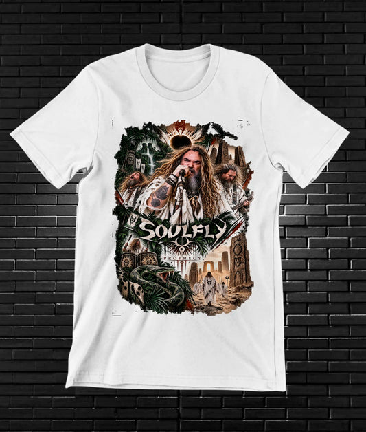 Camiseta Soulfly – CAMINE – Diseño NIVRA – Blanco