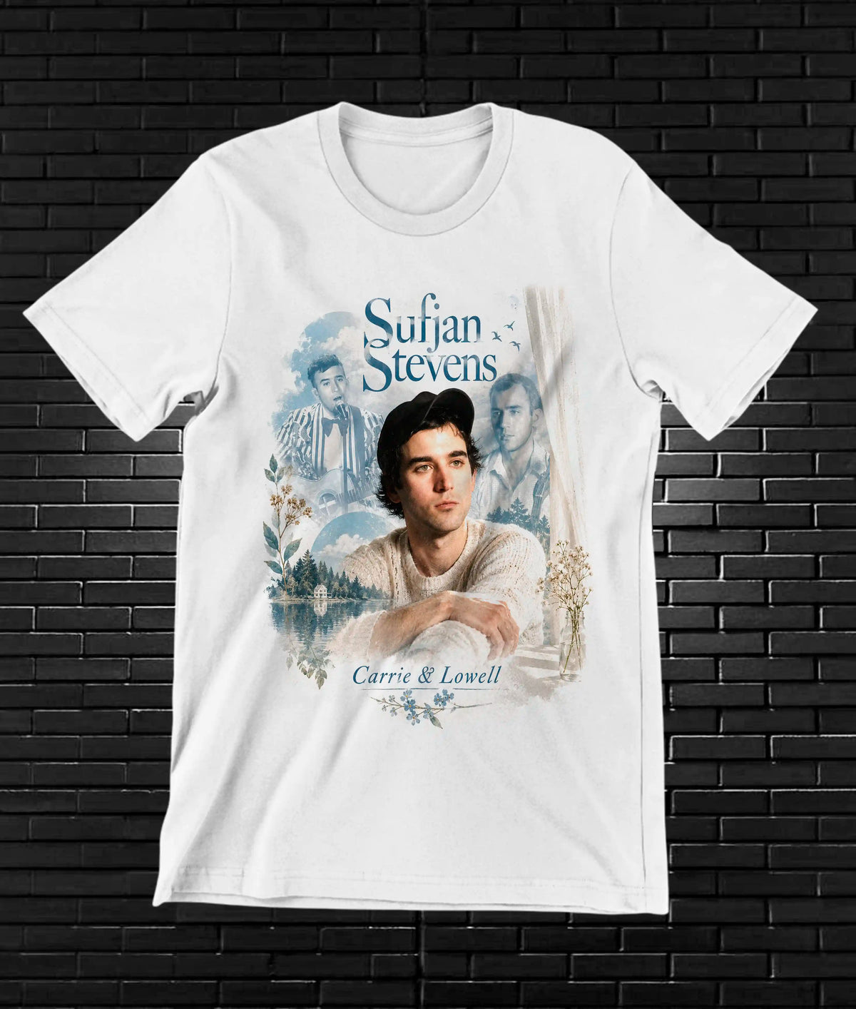 Camiseta Sufjan Stevens – BAMOR – Diseño MERON – Blanco