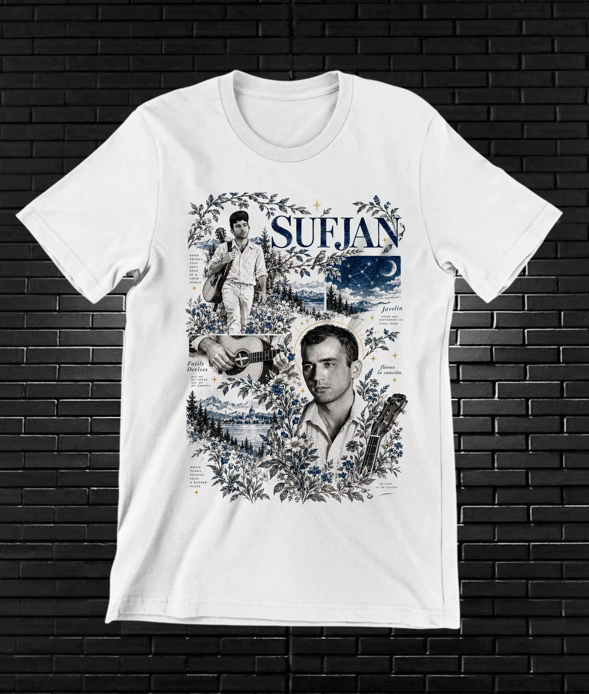 Camiseta Sufjan Stevens – CAMINE – Diseño BANIX – Blanco