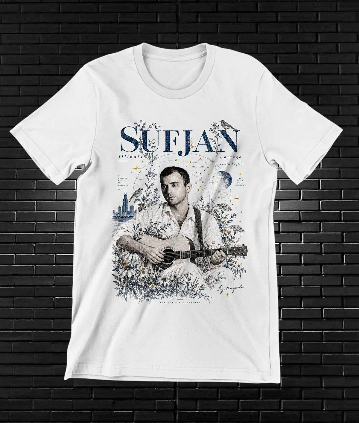 Camiseta Sufjan Stevens – CAMINE – Diseño CAVOX – Blanco