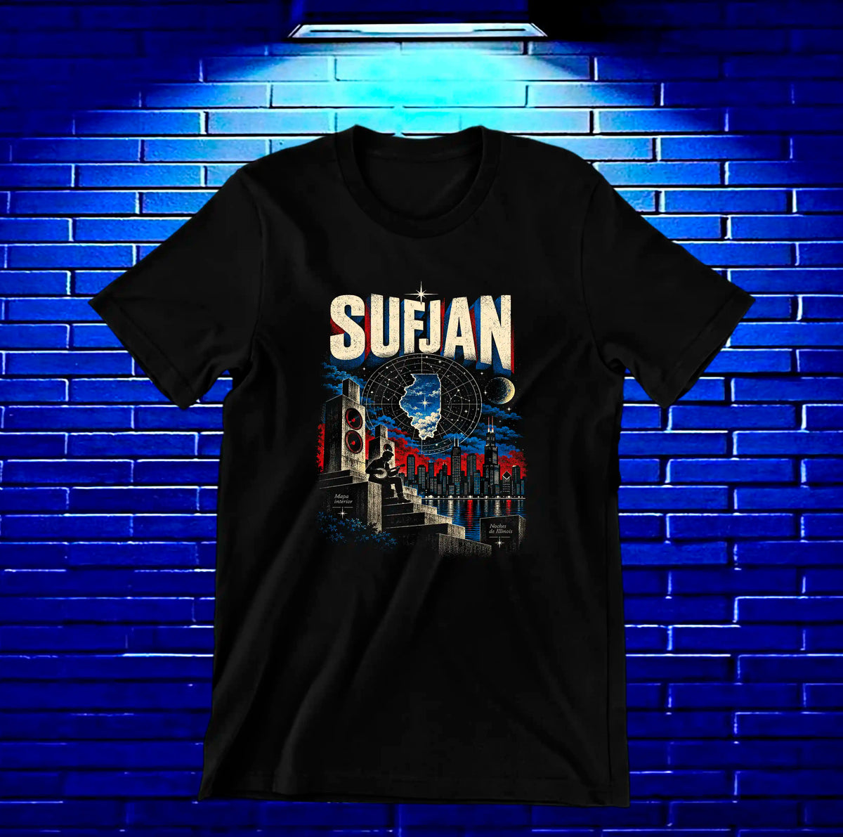 Camiseta Sufjan Stevens – CAMINE – Diseño NIVRA – Negro