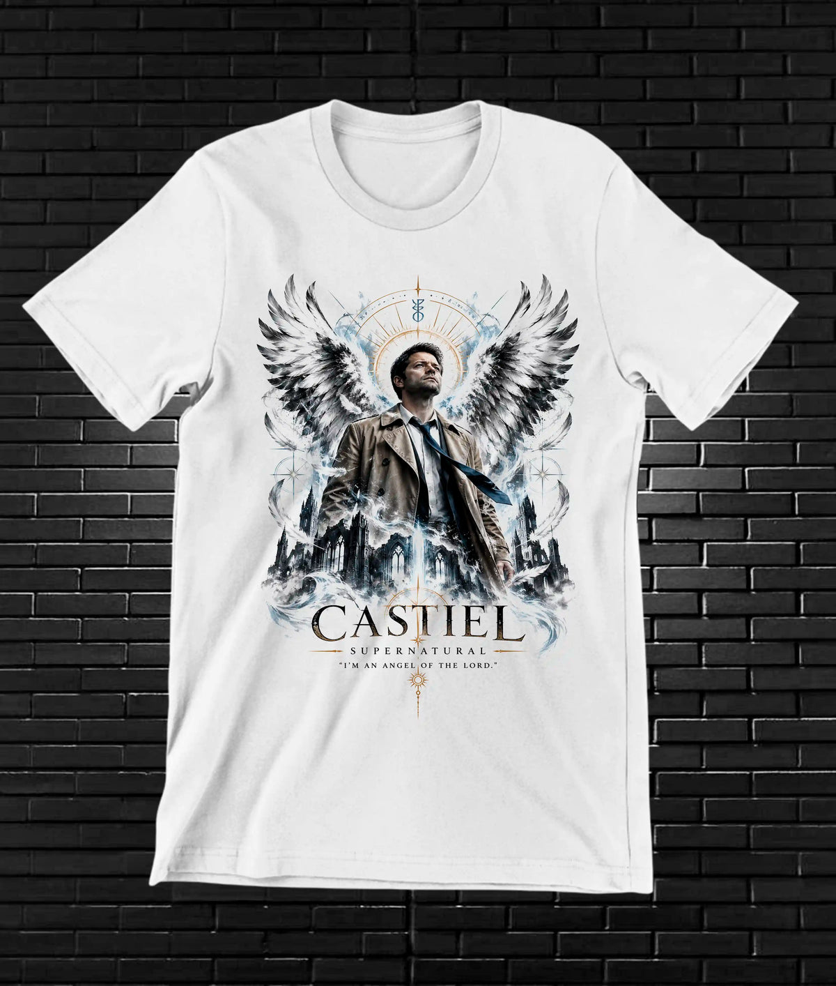 Camiseta Supernatural – BAMOR – Diseño BANIX – Blanco