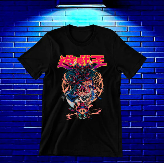 Camiseta Yu-Gi-Oh! – Collage de duelistas y criaturas · Negra